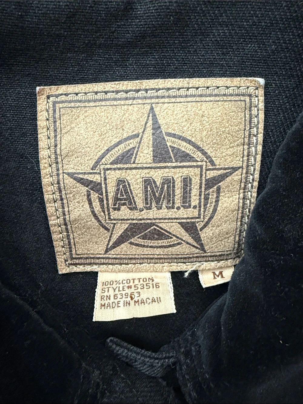 Vintage AMI Men's Black Cotton Field Jacket // M // Y2K - Picture 14 of 15